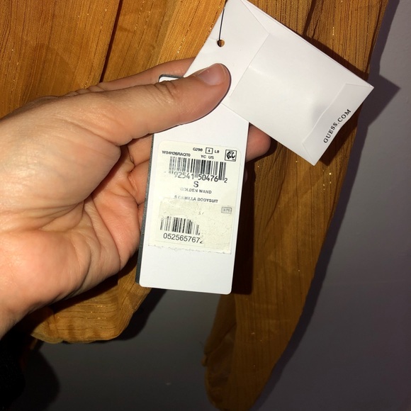 NWT Guess Long Sleeve Camilla Bodysuit Golden Wand - Picture 5 of 6